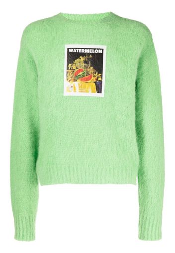 DENIM TEARS Watermelon-print knit jumper - Verde