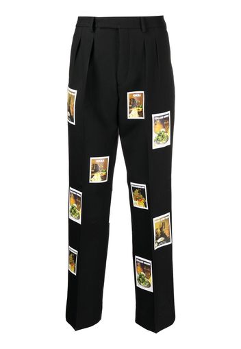 DENIM TEARS wool polaroid print trousers - Nero