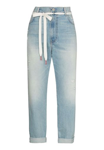 Denimist tie-waist straight-leg jeans - Blu