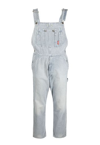 Denimist stripe-print dungarees - Bianco