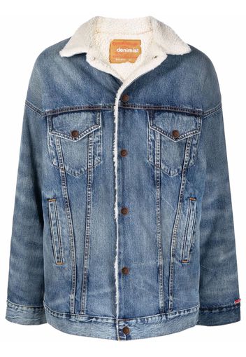 Denimist faux shearling-trim denim jacket - Blu