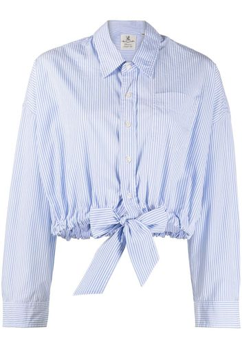 Denimist cropped striped shirt - Blu