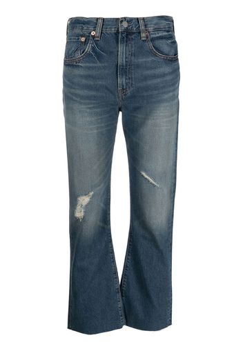 Denimist Jeans crop Jaclyn con effetto vissuto - Blu