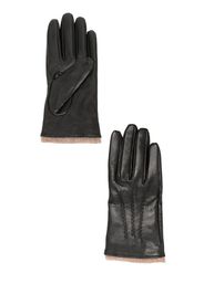 DENTS stitch-detail wrist-length gloves - Nero