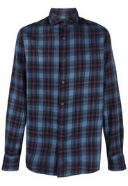 Deperlu tartan-print cotton shirt - Blu