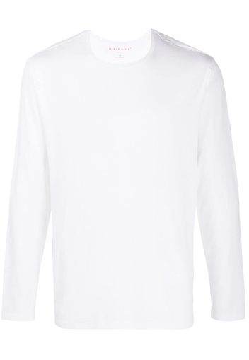 Derek Rose T-shirt a maniche lunghe Basel - Bianco