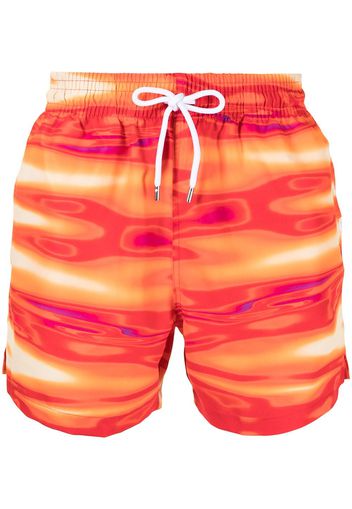 Derek Rose Costume da bagno con fantasia tie dye - Rosso