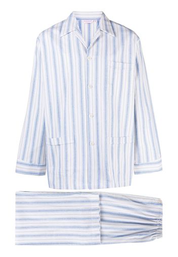 Derek Rose Kelburn vertical-stripe pyjama set - Blu