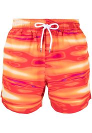 Derek Rose Costume da bagno con fantasia tie dye - Rosso