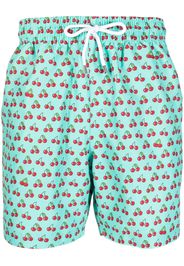 Derek Rose cherry-print swim shorts - Verde