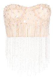 DES PHEMMES crystal-embellished cropped top - Toni neutri