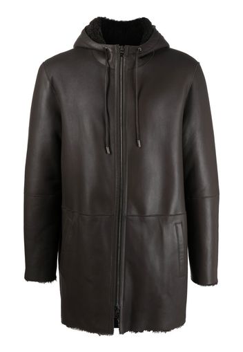 Desa Collection shearling drawstring coat - Marrone