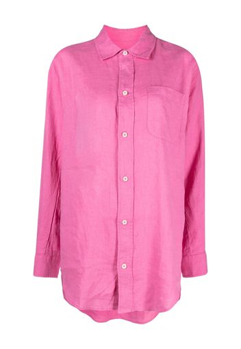 Desmond & Dempsey linen long-sleeve nightshirt - Rosa