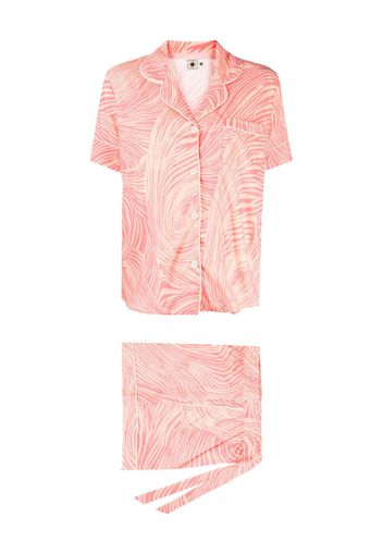 Desmond & Dempsey Tellus abstract-print pajama set - Rosa