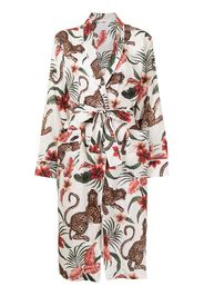 Desmond & Dempsey Soleia botanical-print robe - Bianco