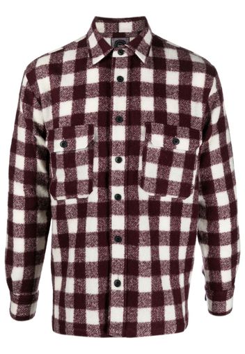 Destin checked wool-blend shirt - Rosso