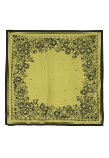 Destin Silky floral-jacquard scarf - Verde