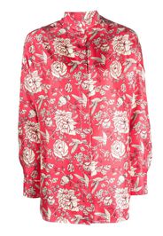 Destin floral-print silk shirt - Rosso