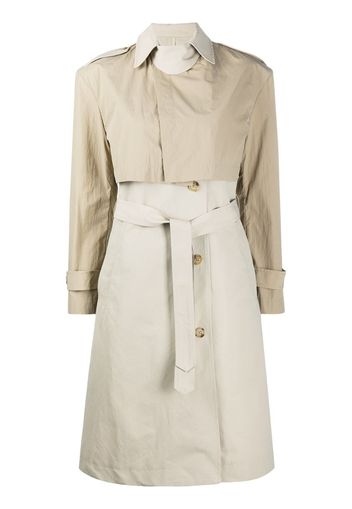 two tone trench coat