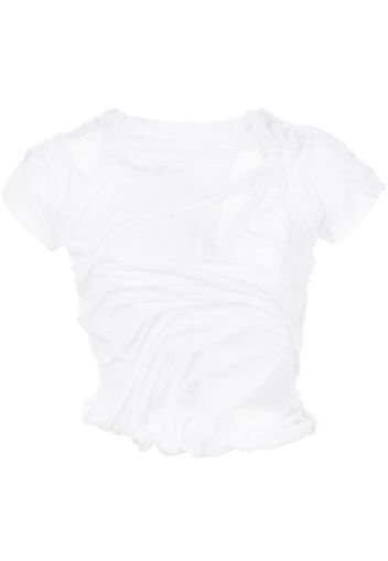 Di Petsa T-shirt crop Wetlook - Bianco