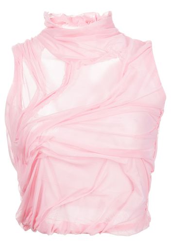 Di Petsa Top a collo alto Wetlook - Rosa