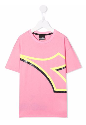 Diadora Junior graphic-print cotton T-Shirt - Rosa