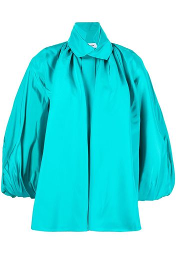 Dice Kayek puff-sleeve silk shirt - Blu