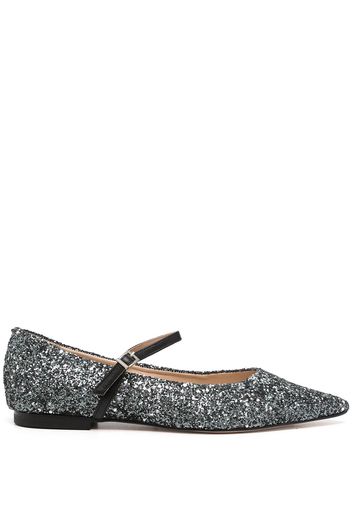 Dice Kayek glitter-detail pointed ballerina shoes - Effetto metallizzato