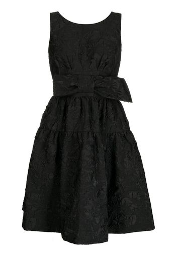 Dice Kayek bow-embellished jacquard mini dress - Nero