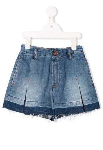 Shorts denim con pieghe