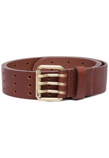 Diesel Triple-Pin buckle leather belt - Marrone