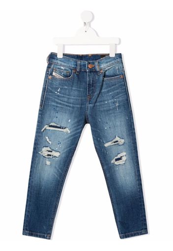 Diesel Kids distressed slim-fit jeans - Blu