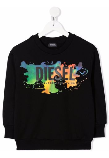 Diesel Kids longsleeved logo-print top - Nero