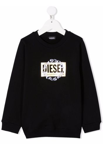 Diesel Kids Felpa con logo - Nero