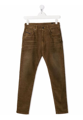 Diesel Kids TEEN corduroy straight-leg trousers - Marrone