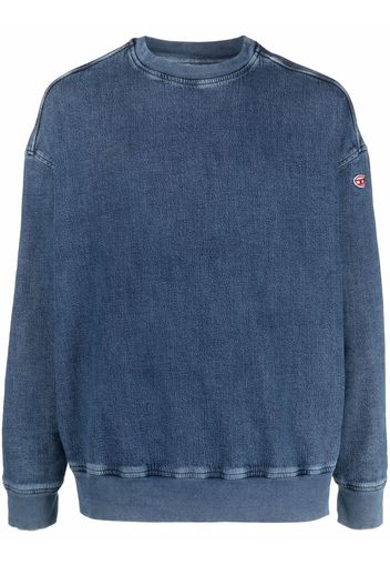 Diesel D-Krib track denim sweatshirt - Blu