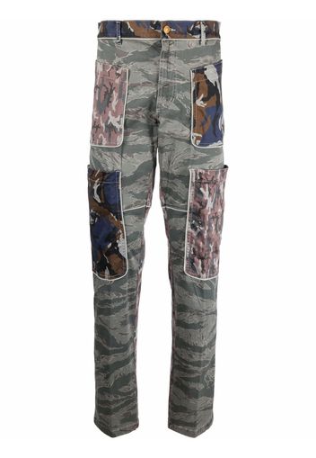 Diesel camouflage-print straight-leg trousers - Blu