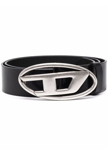 Diesel logo-lettering leather belt - Nero