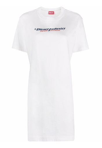 Diesel logo-print T-shirt dress - Bianco