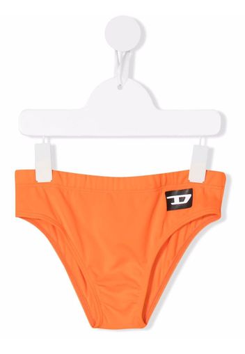 Diesel Kids logo-patch swim briefs - Arancione