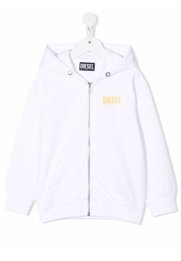 Diesel Kids logo-print hoodie - Bianco