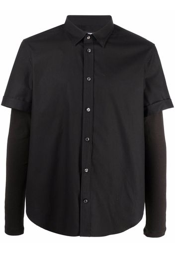 Diesel layered-sleeve Marley cotton shirt - Nero