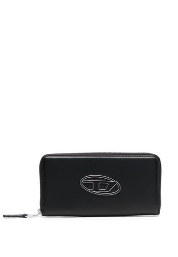 Diesel logo-plaque leather wallet - Nero