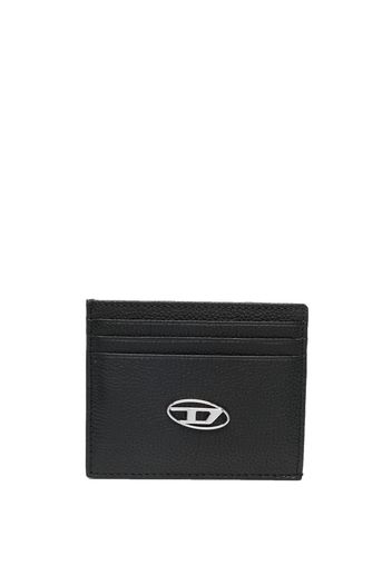 Diesel logo-plaque leather cardholder - Nero