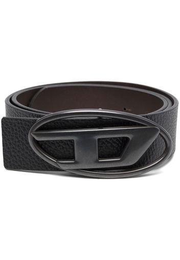 Diesel logo-buckle leather belt - Nero