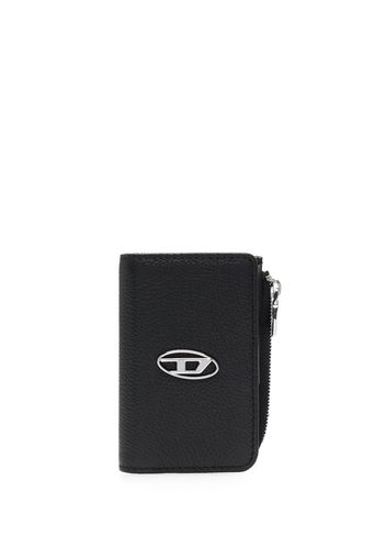 Diesel logo-plaque leather wallet - Nero