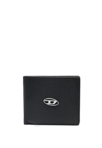 Diesel logo-plaque detail bi-fold wallet - Nero