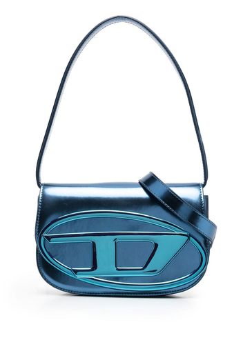 Diesel Borsa a spalla denim con placca logo - Blu 