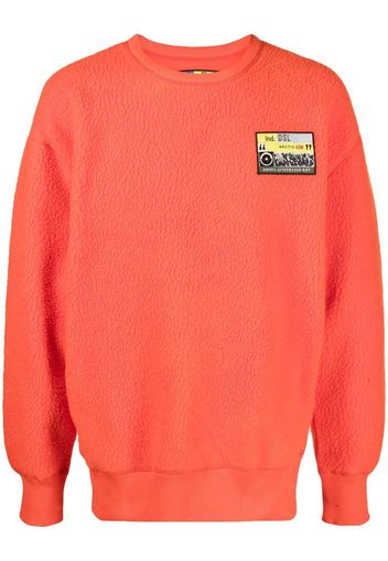 Diesel logo-patch fleece reversible sweatshirt - Rosso