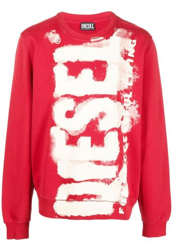 Diesel logo-print cotton sweatshirt - Rosso
